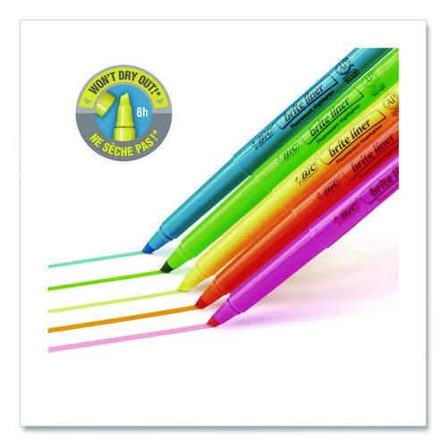 Image of BIC® BL11-AST Brite Liner Highlighter, Assorted Ink Colors, Chisel Tip, Assorted Barrel Colors, Dozen