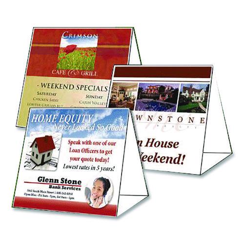 Image of Blanks/USA® TTL01FLWH Table Tent, 80 lb Cover Weight, 12 x 18, White, 2 Tents/Sheet, 50 Sheets/Pack