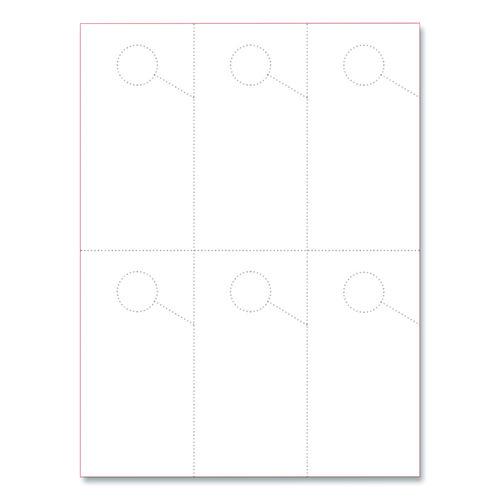 Image of Blanks/USA® PPH06057SWH Micro-Perforated Parking Pass, 110 lb Index Weight, 8.25 x 11, White, 6 Passes/Sheet, 50 Sheets/Pack