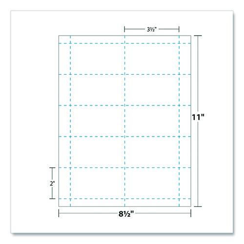 Image of Blanks/USA® BCT10B6WH Printable Microperforated Business Cards, Copier/Inkjet/Laser/Offset, 2 x 3.5, White, 10/Sheet, 100 Sheets/Pack