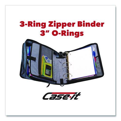 Image of Case it D-146 RED Mighty Zip Tab Binder, 3 Rings, 3" Capacity, 11 X 8.5, Red