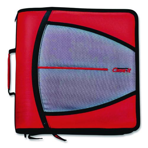 Image of Case it D-146 RED Mighty Zip Tab Binder, 3 Rings, 3" Capacity, 11 X 8.5, Red
