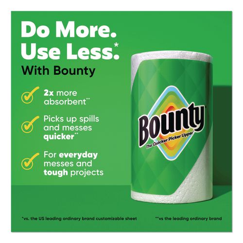 Image of Bounty® 80835948 Select-a-Size Kitchen Roll Paper Towels, 2-Ply, 5.9 x 11, White, 103 Sheets/Double Plus Roll, 8 Rolls/Pack