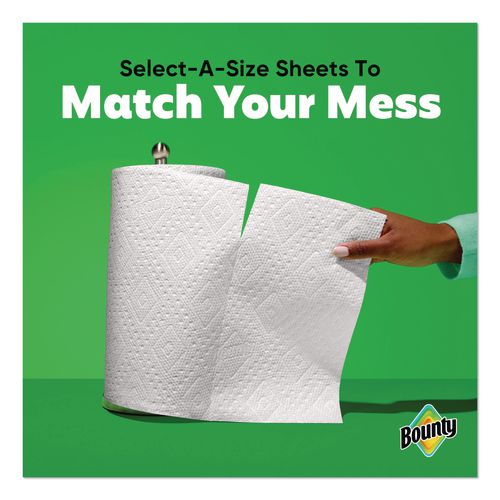 Image of Bounty® 80835948 Select-a-Size Kitchen Roll Paper Towels, 2-Ply, 5.9 x 11, White, 103 Sheets/Double Plus Roll, 8 Rolls/Pack