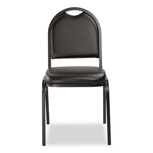 Image of NPS® 9210BT2 9200 Series Premium Upholstered Stack Chair, Vinyl, Supports Up to 500 lb, 19" Seat Height, Black Seat/Back, Black Base, 2/PK