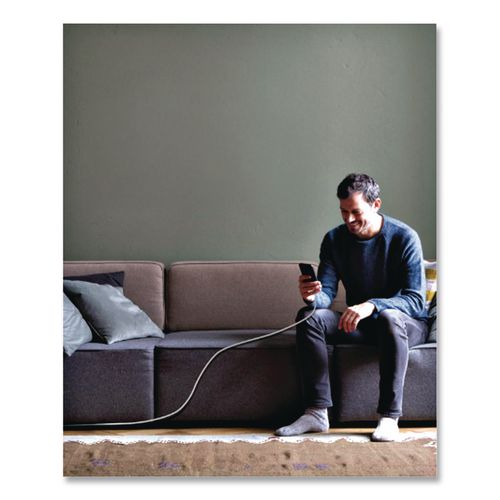 Image of Belkin® CAB004BT1MWH BOOST CHARGE Braided USB-C to USB-C Cable, 3.3 ft, White