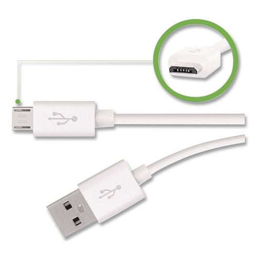Image of Belkin® F2CU012BT04-WHT MIXIT Micro USB ChargeSync Cable, 4 ft, White