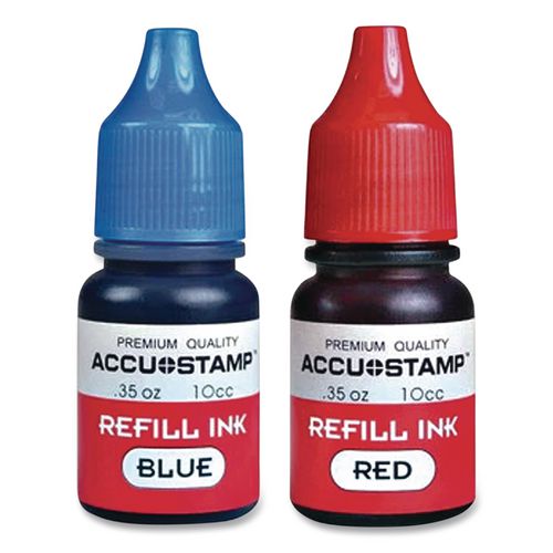 Image of COSCO Accu-Stamp Refill Ink, 0.35 Oz, Blue/red