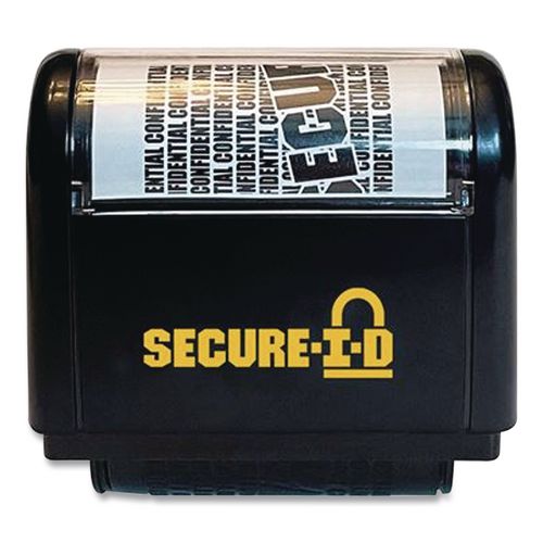 Image of COSCO 035510 SercureID Roller Stamp, Confidential/Obscures Data, 1.5", Black Ink