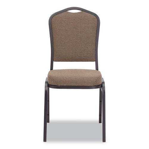 Image of NPS® 9378BT2 9300 Series Deluxe Upholstered Stack Chair, Fabric, Supports 500 lb, 19" Seat Ht, Natural Taupe Seat/Back, Black Base, 2/Pack