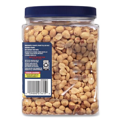 Image of PlantersÂ® Cocktail Peanuts, Salted, 35 Oz Canister
