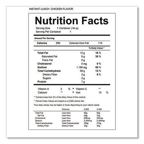 Image of Maruchan® MAR00121 Instant Lunch, Chicken, 2.25 Oz Cups, 12/carton