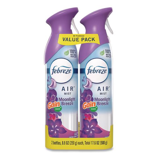 Image of Febreze® 97809 AIR, Gain Moonlight Breeze, 8.8 oz Aerosol Spray, 2/Pack