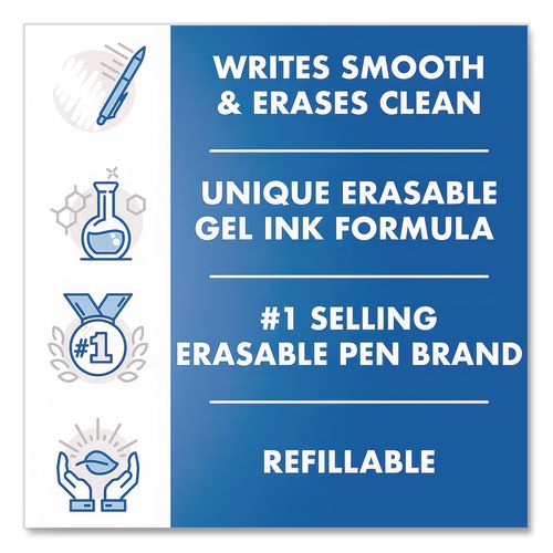 Image of Pilot® 31468 FriXion Clicker Erasable Gel Pen, Retractable, Fine 0.7 mm, Navy Ink, Navy Barrel, 3/Pack