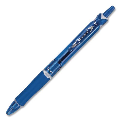 Image of Pilot® 31811 Acroball Colors Advanced Ink Hybrid Gel Pen, Retractable, Medium 1 mm, Blue Ink, Translucent Blue/Blue Barrel, Dozen