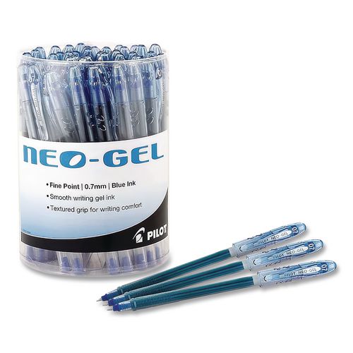 Image of Pilot® 84072 Neo-Gel Gel Pen, Stick, Fine 0.7 mm, Blue Ink, Translucent Blue Barrel, 48/Pack