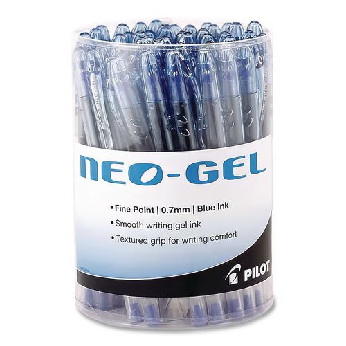 Image of Pilot® 84072 Neo-Gel Gel Pen, Stick, Fine 0.7 mm, Blue Ink, Translucent Blue Barrel, 48/Pack