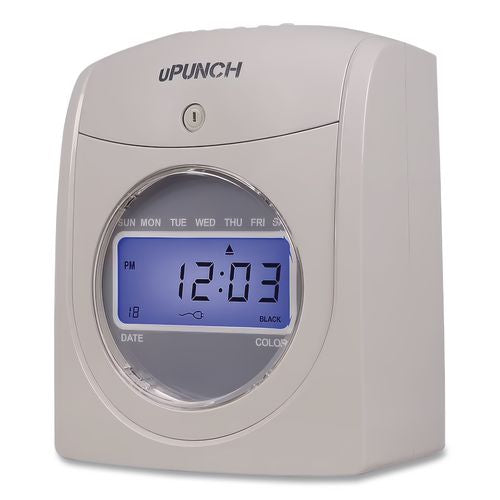 Image of uPunch UB2000 UB2000 Electronic Calculating Time Clock Bundle, Digital Display, Gray