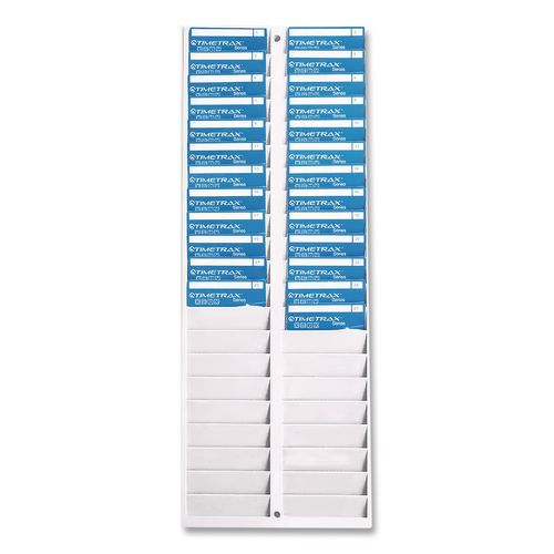 Image of Pyramid Technologies 500-4 Time Card Rack, 40 Pockets, Plastic, Light Gray