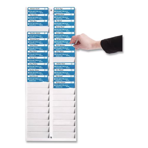Image of Pyramid Technologies 500-4 Time Card Rack, 40 Pockets, Plastic, Light Gray