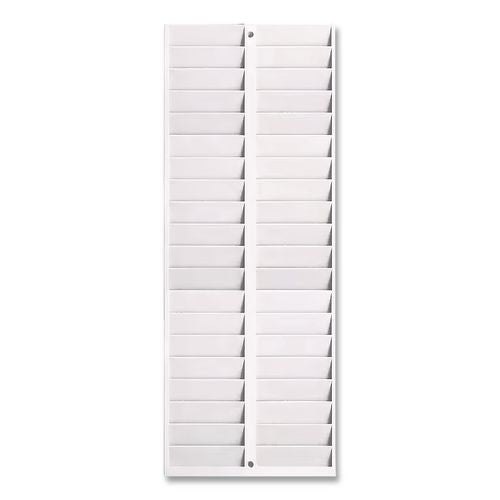 Image of Pyramid Technologies 500-4 Time Card Rack, 40 Pockets, Plastic, Light Gray