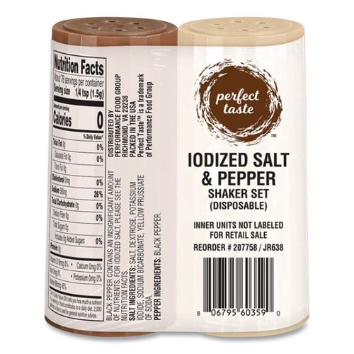 Image of Delectables® SUG60359 Salt And Pepper Shaker Combo, 4 Oz Salt Dispenser And 1.5 Oz Pepper Dispenser