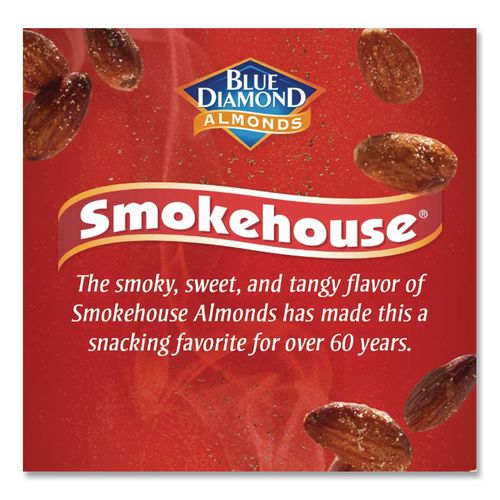 Image of Blue Diamond® BLU09918 Smokehouse Flavored Almonds, 4 oz Bag, 12 Bags/Box