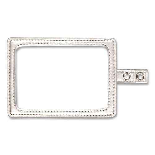 Image of Cosco® 075004 Myid Leather Id Badge Holder, Vertical/horizontal, 2.5 X 4, Silver