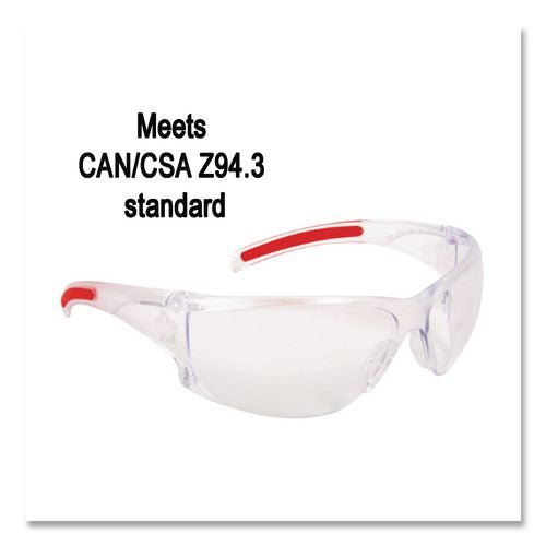 Image of MCR Safety HK110AF Hulk HK1 Series Safety Glasses, Clear/Red Full Frame, Clear Dual Lens