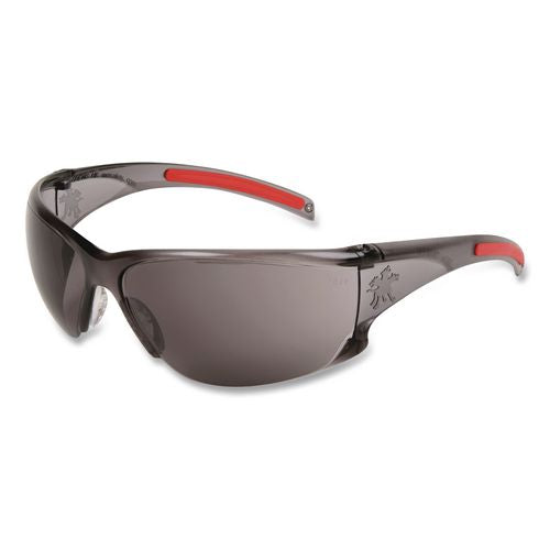 Image of MCR Safety HK112AF Hulk HK1 Series Safety Glasses, Smoke/Red Full Frame, Gray Dual Lens