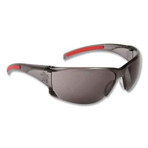 Image of MCR Safety HK112AF Hulk HK1 Series Safety Glasses, Smoke/Red Full Frame, Gray Dual Lens