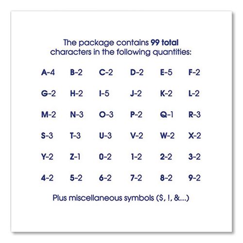 Image of COSCO 098139 Peel-and-Stick Indoor/Outdoor Letters, Numbers and Symbols, 2" Tall, Black Characters, 133 Pieces