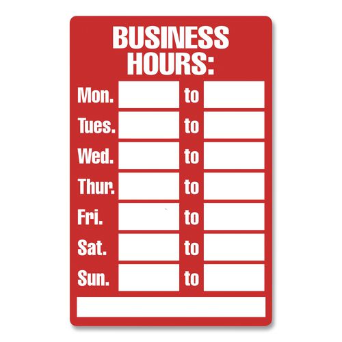 Image of COSCO 098071 Open/closed Business Hours Sign Kit, 8 X 12, Red