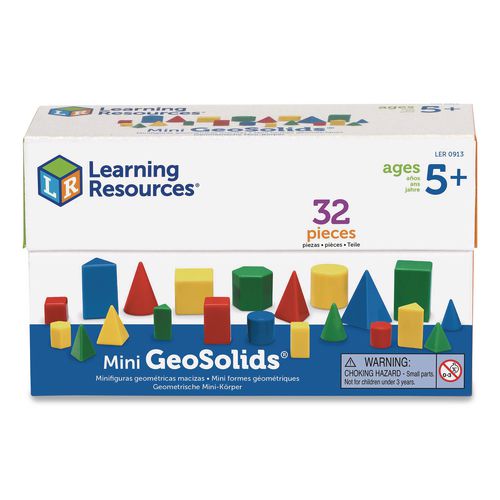 Image of Learning Resources® LER0913 Mini GeoSolids, Grades K to 5, 32 Pieces
