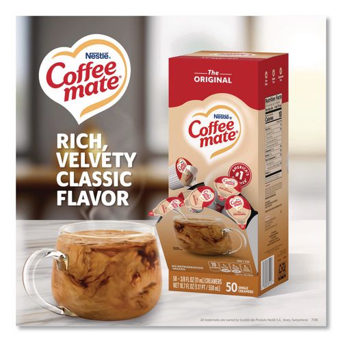 Image of Coffee mate® 11001124 Liquid Coffee Creamer, Original, 0.38 Oz Mini Cups, 50/box