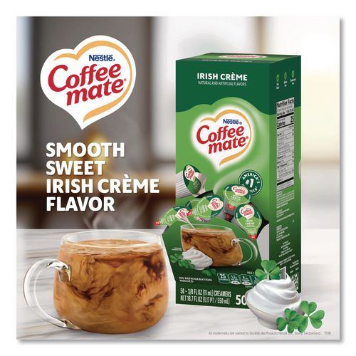 Image of Coffee mate® 11002803 Liquid Coffee Creamer, Irish Cream, 0.38 oz Mini Cups, 50/Box