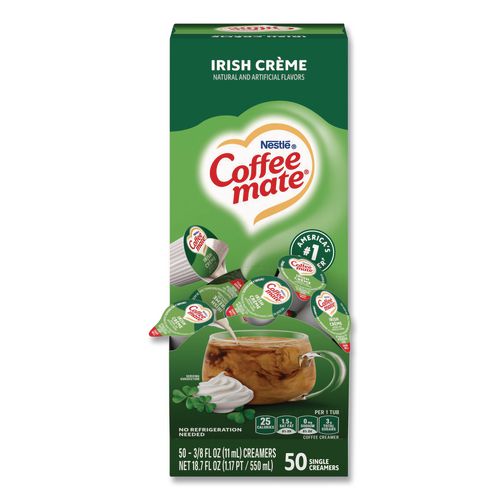 Image of Coffee mate® 11002803 Liquid Coffee Creamer, Irish Cream, 0.38 oz Mini Cups, 50/Box