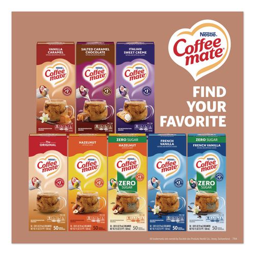 Image of Coffee mate® 11002807 Liquid Coffee Creamer, Cafe Mocha, 0.38 Oz Mini Cups, 50/box