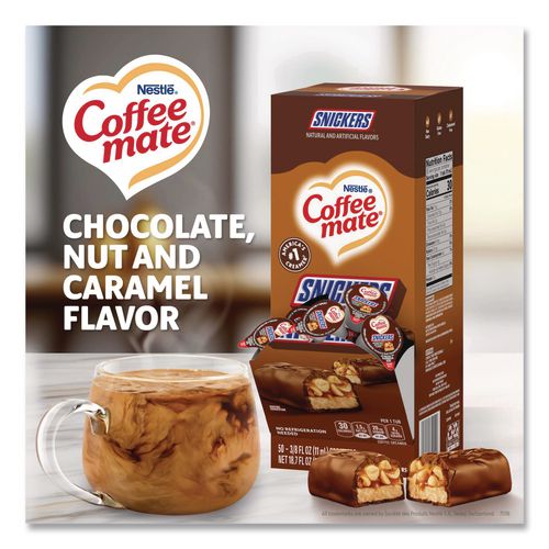 Image of Coffee mate® 12384196 Liquid Coffee Creamer, Snickers, 0.38 oz Mini Cups, 200/Carton