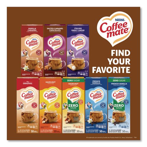 Image of Coffee mate® 12384196 Liquid Coffee Creamer, Snickers, 0.38 oz Mini Cups, 200/Carton