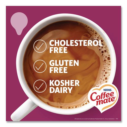 Image of Coffee mate® 12314294 Liquid Coffee Creamer, Salted Caramel Chocolate, 0.38 Oz Mini Cups, 50/box