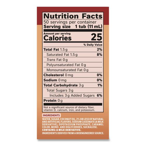 Image of Coffee mate® 12182156 Liquid Coffee Creamer, Vanilla Caramel, 0.38 Oz Mini Cups, 50/box