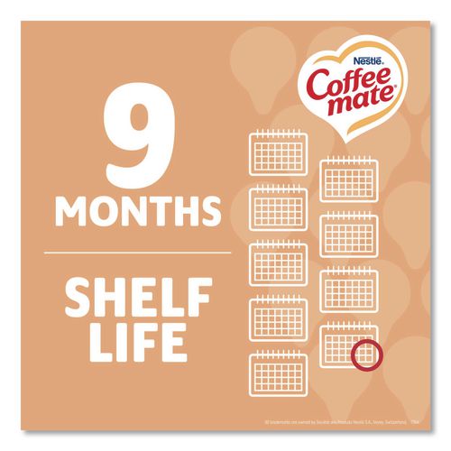 Image of Coffee mate® 12182156 Liquid Coffee Creamer, Vanilla Caramel, 0.38 oz Mini Cups, 50/Box, 4 Boxes/Carton