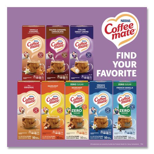 Image of Coffee mate® 12220663 Liquid Coffee Creamer, Italian Sweet Cream, 0.38 oz Mini Cups, 50/Box