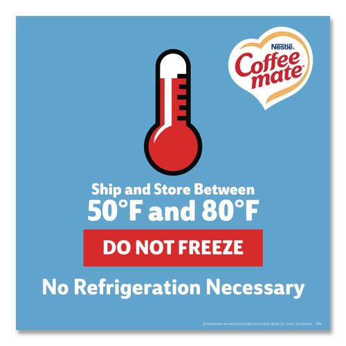 Image of Coffee mate® 12183747 Liquid Coffee Creamer, Zero Sugar French Vanilla, 0.38 oz Mini Cups, 50/Box, 4 Boxes/Carton