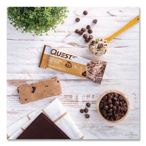Image of Quest® QUN00003 Protein Bars, Chocolate Chip Cookie Dough, 2.12 Oz Bar, 12 Bars/box