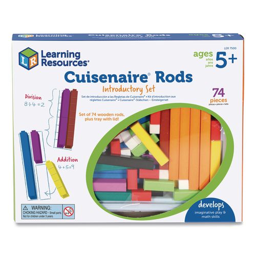 Image of Learning Resources® LER7500 Cuisenaire Rods Introductory Set, Grades Pre-K to 3, 74 Pieces