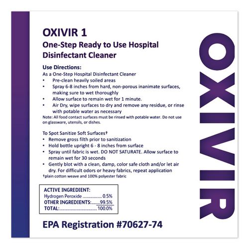 Image of Diversey 4277285 Oxivir Tb One-Step Disinfectant Cleaner, 32 Oz Bottle, 12/carton