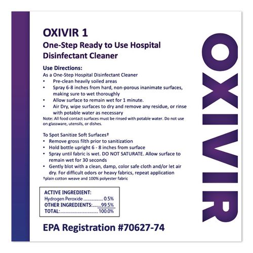 Image of Diversey 4599516 Oxivir TB Disinfectant Wipes, 7 x 6, White, 160/Canister, 12 Canisters/Carton