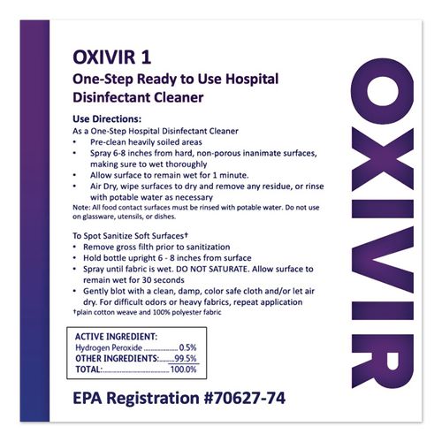 Image of Diversey 5388471 Oxivir TB Disinfectant Wipes, 7 x 6, White, 60/Canister, 12 Canisters/Carton